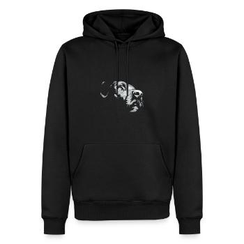 Labrador Kopf Personalisierungsmotiv - Männer Premium Bio Hoodie - Schwarz - Vorne - Nico (187cm)