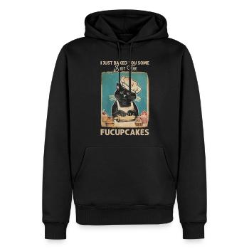 Lustige Katzen-Sprüche-Grafik - Männer Premium Bio Hoodie - Schwarz - Vorne - Nico (187cm)