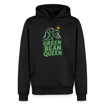 Grüne Bohnen - Männer Premium Bio Hoodie - Schwarz - Vorne - Nico (187cm)