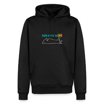 Enthousiaste à propos du teckel, facilement distrait par le teckel. - Sweat à capuche Premium bio Homme - noir - Devant - Nico (187cm)