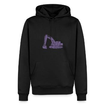 Baggerfahrer Silhouette - Baugeräteführer - Männer Premium Bio Hoodie - Schwarz - Vorne - Nico (187cm)