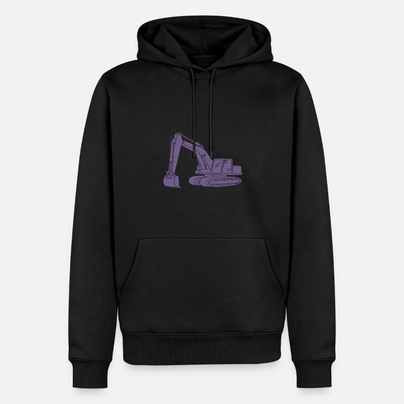 Baggerfahrer Silhouette - Baugeräteführer - Männer Premium Bio Hoodie - Schwarz