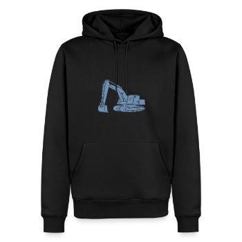 Baggerfahrer Silhouette - Baugeräteführer - Männer Premium Bio Hoodie - Schwarz - Vorne - Nico (187cm)