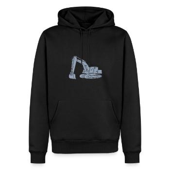 Excavator Driver Silhouette Design - For Construction Equipment Operator - Men’s Premium Organic Hoodie - black - Front - Nico (187cm)