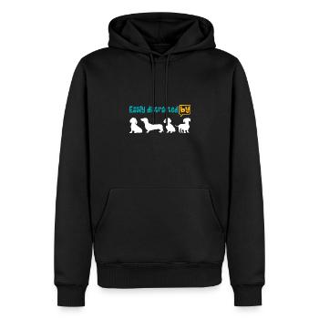 Enthousiaste à propos du teckel, facilement distrait par le teckel. - Sweat à capuche Premium bio Homme - noir - Devant - Nico (187cm)