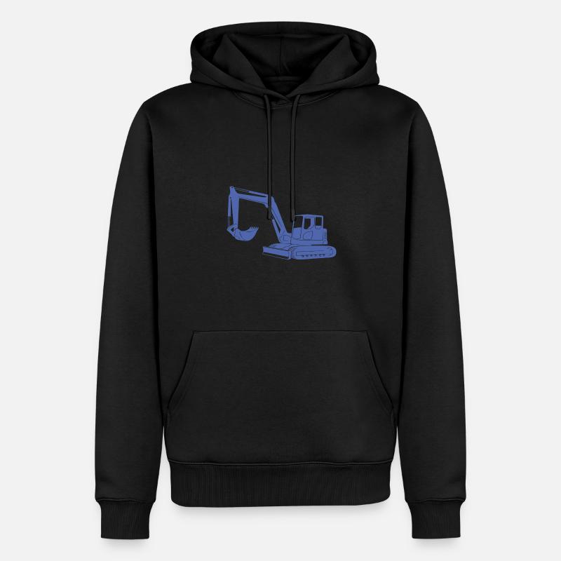 Baggerfahrer Silhouette - Baugeräteführer - Männer Premium Bio Hoodie - Schwarz
