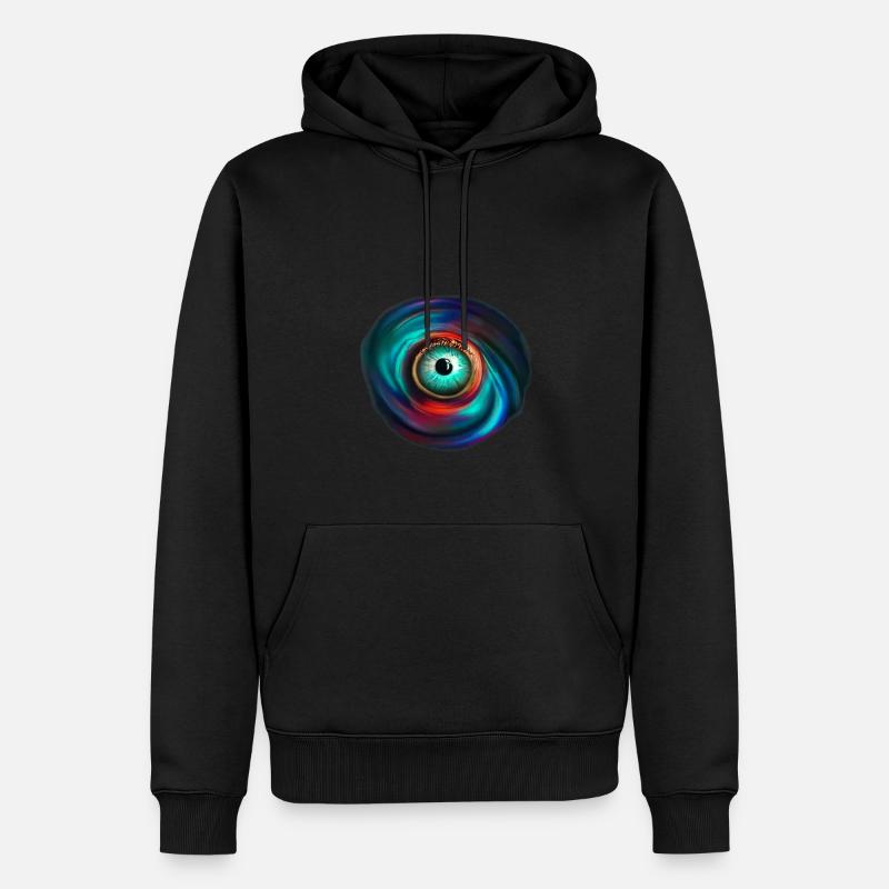 Oeil dans la Spirale Infernale - Sweat à capuche Premium bio Homme - noir