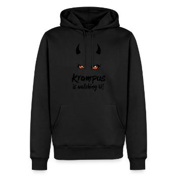 Krampus is watching U with evil eyes - Männer Premium Bio Hoodie - Schwarz - Vorne - Nico (187cm)