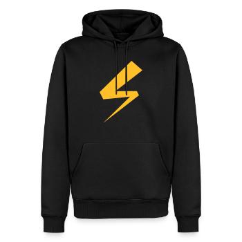 blitz - Männer Premium Bio Hoodie - Schwarz - Vorne - Nico (187cm)