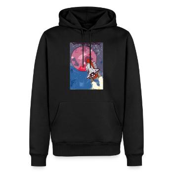 migrant_digi - Men’s Premium Organic Hoodie - black - Front - Nico (187cm)
