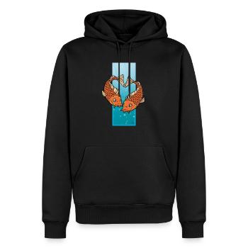 The Pisces-heart - Männer Premium Bio Hoodie - Schwarz - Vorne - Nico (187cm)