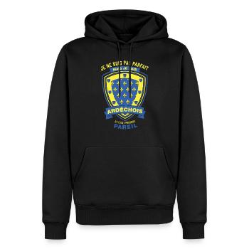 Ardéchois Parfait - Sweat à capuche Premium bio Homme - noir - Devant - Nico (187cm)