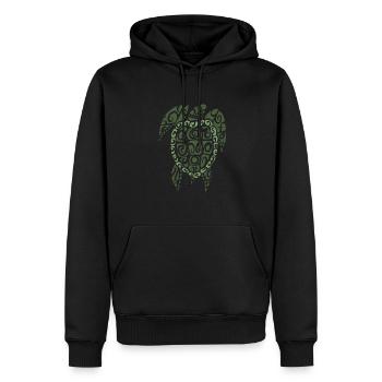 tortue - Sweat à capuche Premium bio Homme - noir - Devant - Nico (187cm)
