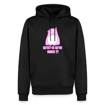 manger ! - Sweat à capuche Premium bio Homme - noir - Devant - Nico (187cm)