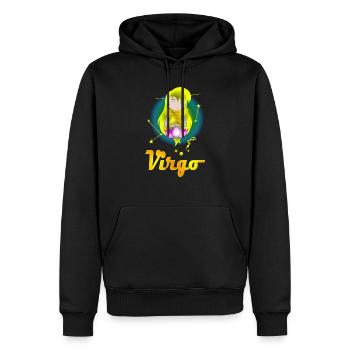 virgo - Sweat à capuche Premium bio Homme - noir - Devant - Nico (187cm)