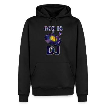 god is a dj - Sweat à capuche Premium bio Homme - noir - Devant - Nico (187cm)