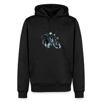 Cycliste - Sweat à capuche Premium bio Homme - noir - Devant - Nico (187cm)
