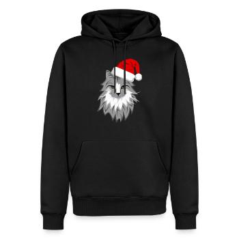 Graue Katze Weihnachten - Männer Premium Bio Hoodie - Schwarz - Vorne - Nico (187cm)