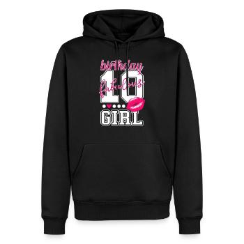 10. Geburtstag zehn Jahre Mädchen pink Prinzessin - Männer Premium Bio Hoodie - Schwarz - Vorne - Nico (187cm)