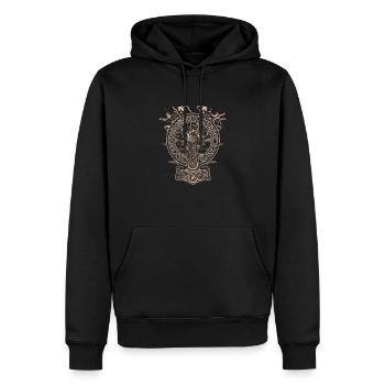 THOR HAMMER MIT BLITZ WIKINGER GESCHENK - Männer Premium Bio Hoodie - Schwarz - Vorne - Nico (187cm)