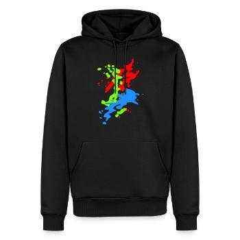 stain - Sweat à capuche Premium bio Homme - noir - Devant - Nico (187cm)