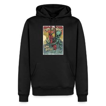 surfing - Men’s Premium Organic Hoodie - black - Front - Nico (187cm)