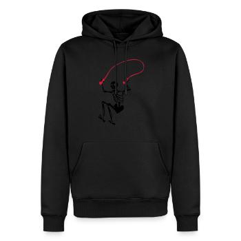 Skeleton Seilspringen - Männer Premium Bio Hoodie - Schwarz - Vorne - Nico (187cm)