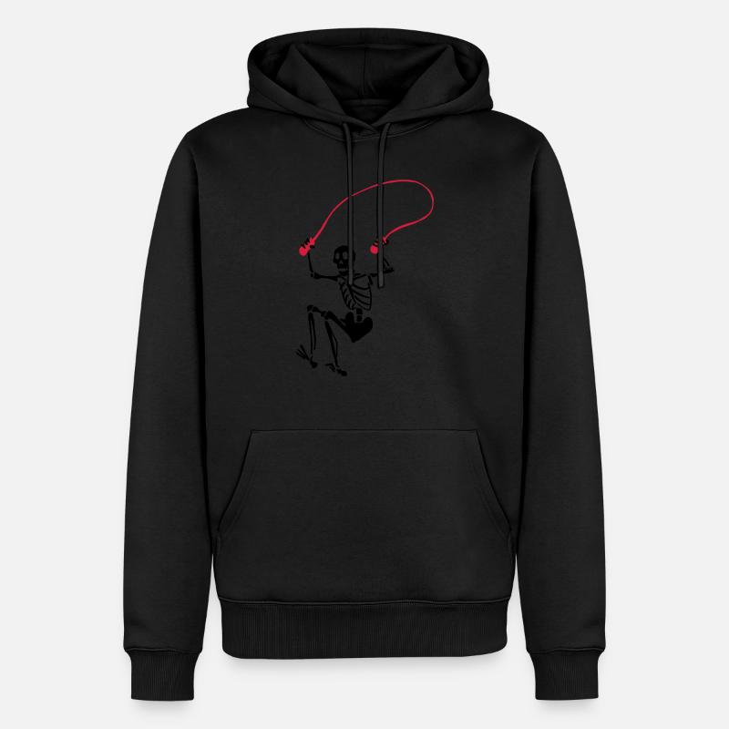 Skeleton Seilspringen - Männer Premium Bio Hoodie - Schwarz