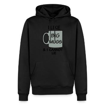 J'aime de grands MUGS & je ne peux pas mentir - Sweat à capuche Premium bio Homme - noir - Devant - Nico (187cm)