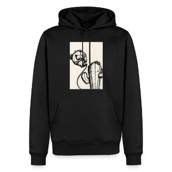 Ballon und Kaktus - Männer Premium Bio Hoodie - Schwarz - Vorne - Nico (187cm)