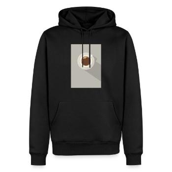 flach illustrierte Tasse Kaffee Geschenk modern - Männer Premium Bio Hoodie - Schwarz - Vorne - Nico (187cm)