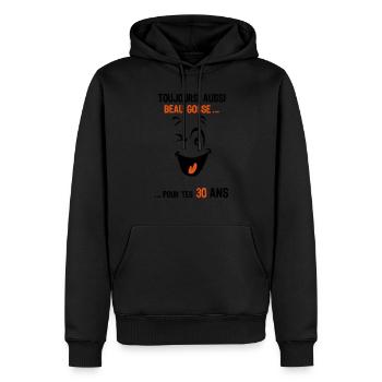30 ans toujours beau gosse pour age smiley - Sweat à capuche Premium bio Homme - noir - Devant - Nico (187cm)