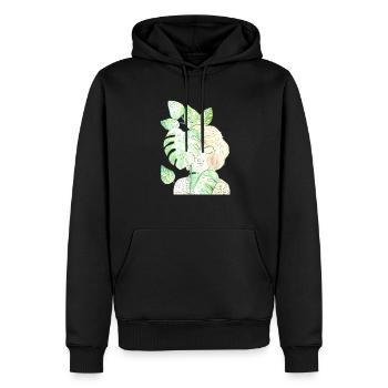 Mädchen mit Pflanzen Geschenk Dreamy introvert - Männer Premium Bio Hoodie - Schwarz - Vorne - Nico (187cm)