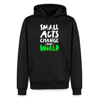 Go Green, Zero waste, eco friendly - Men’s Premium Organic Hoodie - black - Front - Nico (187cm)