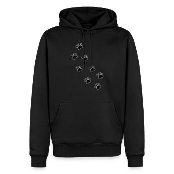 Paw Love - Men’s Premium Organic Hoodie - black - Front - Nico (187cm)
