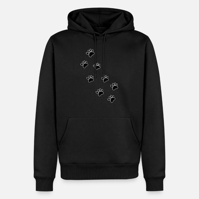 Pfötchen Liebe - Männer Premium Bio Hoodie - Schwarz