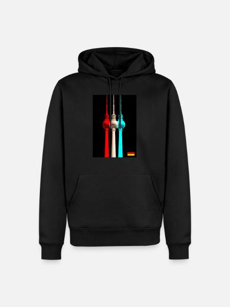Berliner Fernsehturm - Männer Premium Bio Hoodie - Schwarz