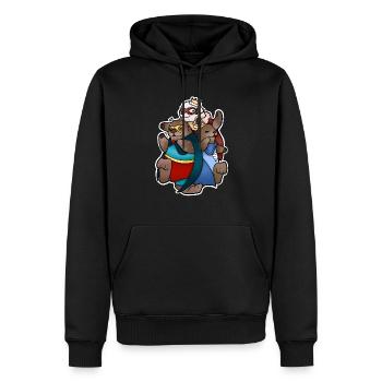 TAZZ TALKS | Fourronneurs - Sweat à capuche Premium bio Homme - noir - Devant - Nico (187cm)