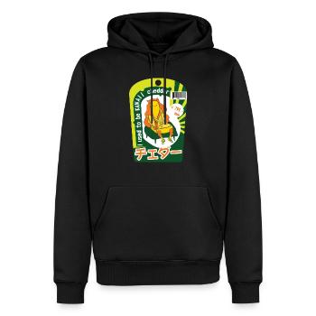 Früher war ich kawaii cheddar. - Männer Premium Bio Hoodie - Schwarz - Vorne - Nico (187cm)