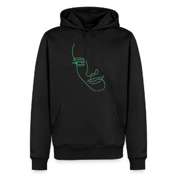 Dessin au trait silhouette féminine Visages féminins visage - Sweat à capuche Premium bio Homme - noir - Devant - Nico (187cm)