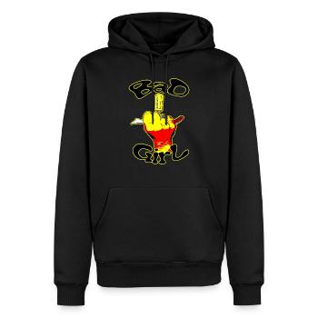 La Bad girl - Sweat à capuche Premium bio Homme - noir - Devant - Nico (187cm)