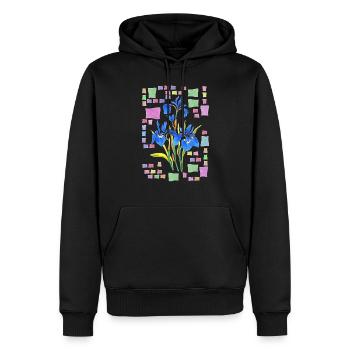 Fleur - Sweat à capuche Premium bio Homme - noir - Devant - Nico (187cm)
