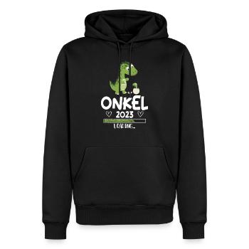 Onkel 2023 Loading Dinosaurier Schwangerschaft - Männer Premium Bio Hoodie - Schwarz - Vorne - Nico (187cm)
