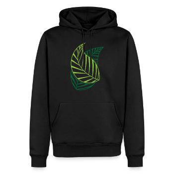 Streetwear vert - Sweat à capuche Premium bio Homme - noir - Devant - Nico (187cm)