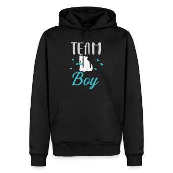Team boy cadeau original baby shower - Sweat à capuche Premium bio Homme - noir - Devant - Nico (187cm)