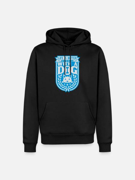 better with a dog - Men’s Premium Organic Hoodie - black