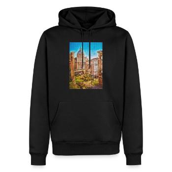 Vintage Forum Malerei für Italien Ruinen Liebhaber - Männer Premium Bio Hoodie - Schwarz - Vorne - Nico (187cm)