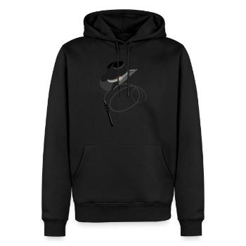 Cowboy hat and whip - Men’s Premium Organic Hoodie - black - Front - Nico (187cm)