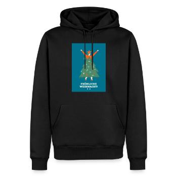 Unisex Hoodie - Männer Premium Bio Hoodie - Schwarz - Vorne - Nico (187cm)