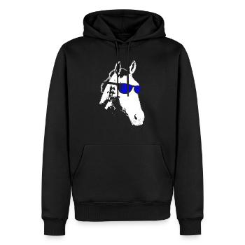 Pferd Sonnenbrille Party Pferdeliebe Reiten Pferde - Männer Premium Bio Hoodie - Schwarz - Vorne - Nico (187cm)
